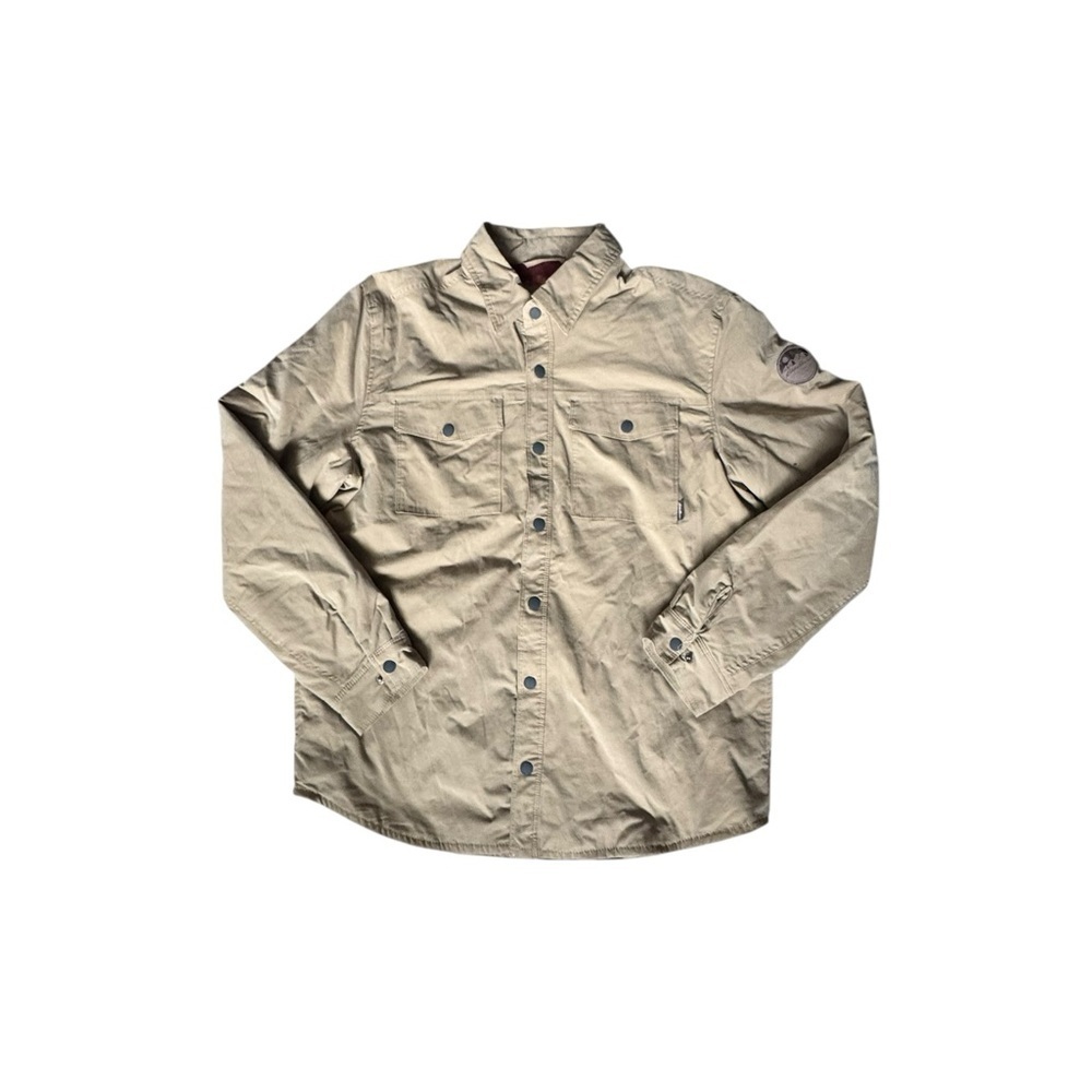 Eddie Bauer Lined Shirt Jacket Men’s Large Western Fleece Lined Snap Front